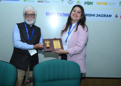 Dr Ankita Pandey is taking a memento from Dr Sanjay Kumar (IPFT)- Efficacy Trials
